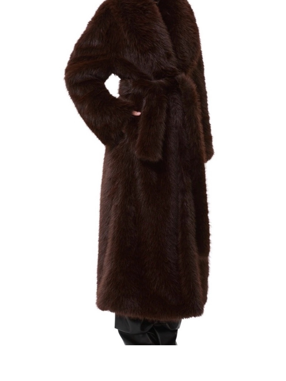 Afrm Java Brown Faux Fur Coat